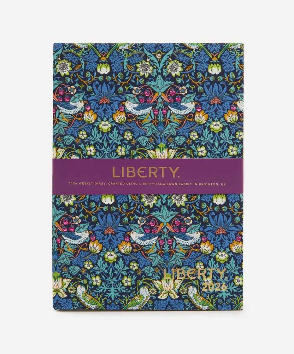 Liberty Stationery And Games^2026 Fabric Diary Strawberry Thief