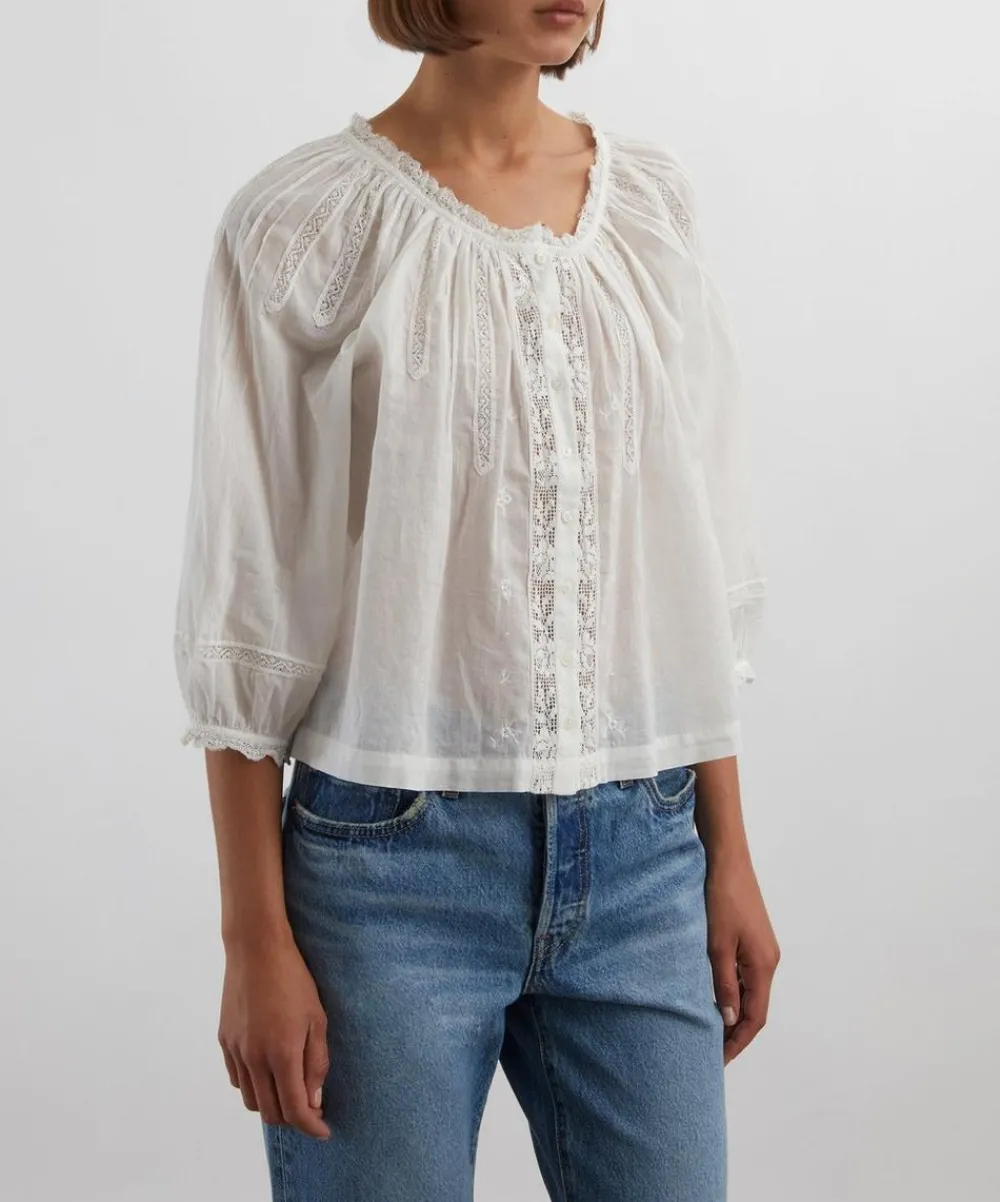 DÔEN Tops^Abigail Cotton Lace Top
