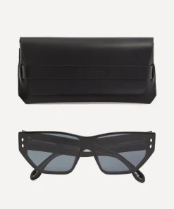 Isabel Marant Sunglasses & Glasses^Acetate Rectangular Cat Eye Black Sunglasses