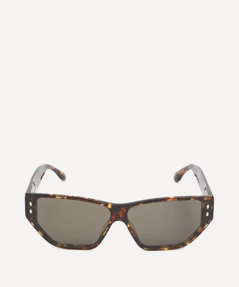 Isabel Marant Sunglasses & Glasses^Acetate Rectangular Cat Eye Havana Sunglasses
