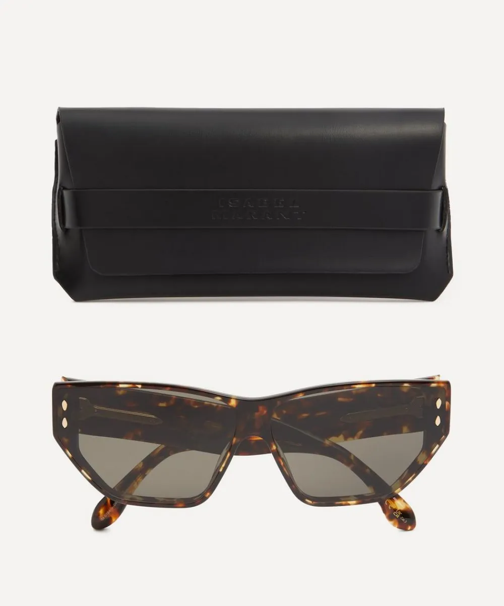 Isabel Marant Sunglasses & Glasses^Acetate Rectangular Cat Eye Havana Sunglasses