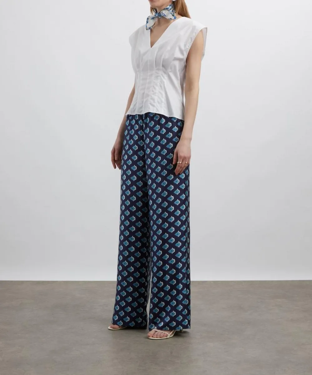 Liberty Trousers & Shorts^Adamas Silk Palazzo Trousers
