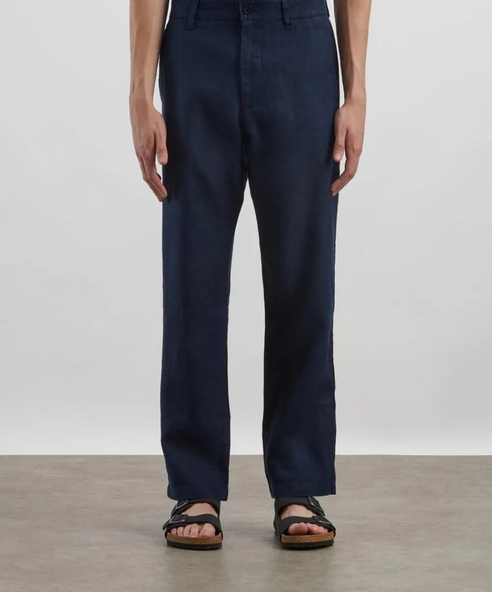 NN07 Trousers^Aden Straight-Leg Linen Trousers