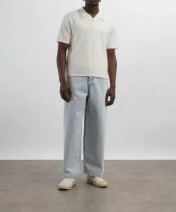 Wax London Tops^Albion Bouclé Cotton Polo