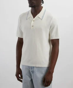 Wax London Tops^Albion Bouclé Cotton Polo