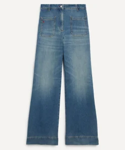 Victoria Beckham Jeans^Alina High Waisted Jeans in Washed Blue