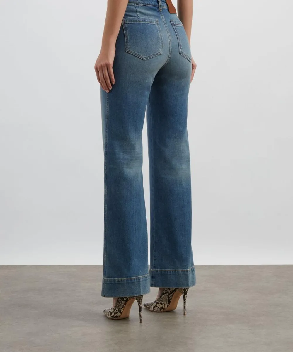 Victoria Beckham Jeans^Alina High Waisted Jeans in Washed Blue