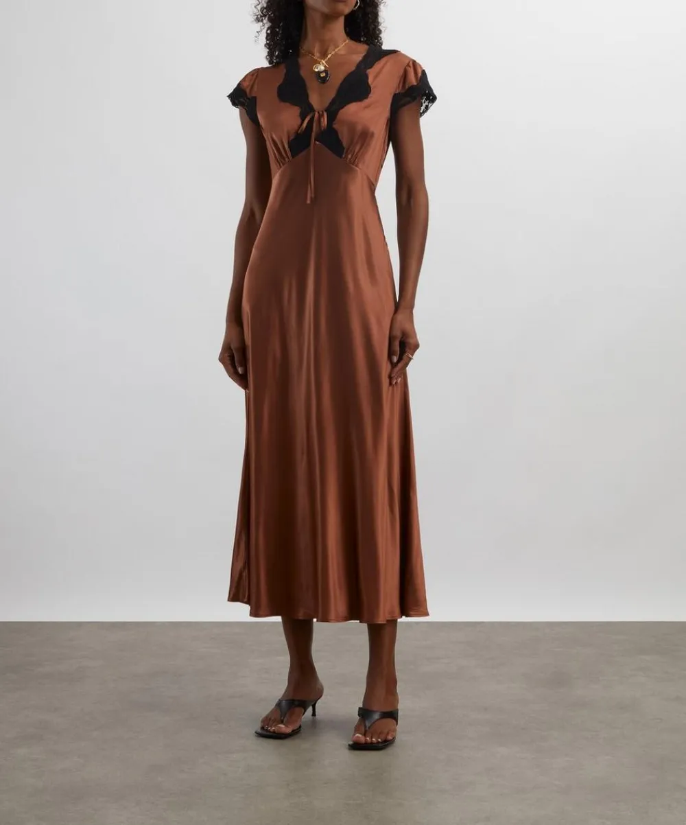 RIXO Dresses^Amari Bronze Midi Dress