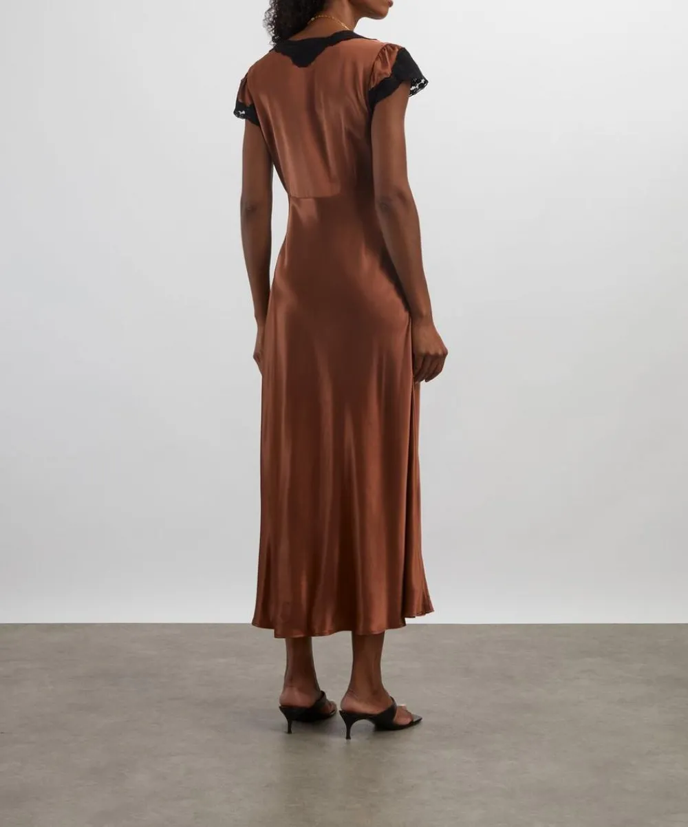 RIXO Dresses^Amari Bronze Midi Dress