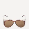 Saint Laurent Sunglasses & Glasses^Amelia Floating Injection Havana Frame Sunglasses