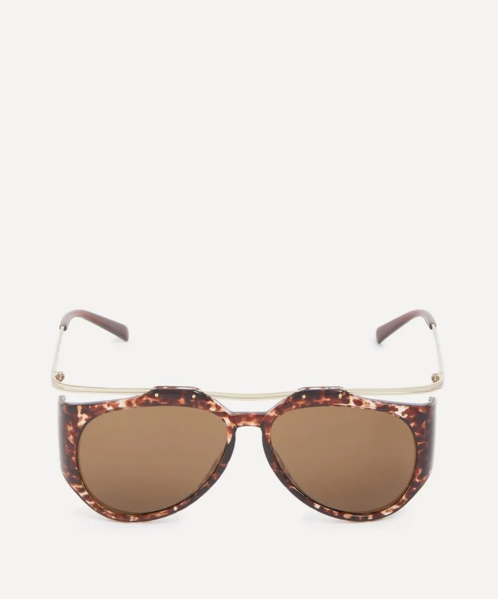 Saint Laurent Sunglasses & Glasses^Amelia Floating Injection Havana Frame Sunglasses