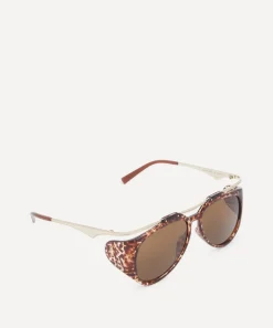Saint Laurent Sunglasses & Glasses^Amelia Floating Injection Havana Frame Sunglasses