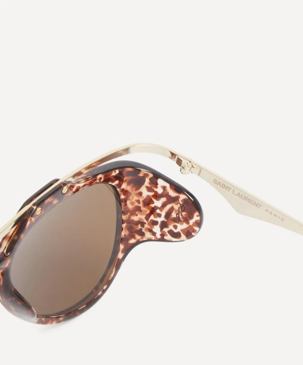 Saint Laurent Sunglasses & Glasses^Amelia Floating Injection Havana Frame Sunglasses