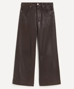 Paige Jeans^Anessa Wide Leg Jeans in Chicory Coffee Luxe Coating