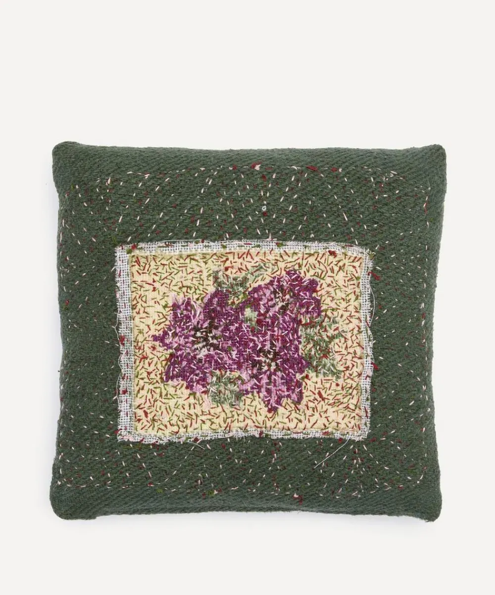 By Walid Cushions^Antique Floral Textile Cushion 1418