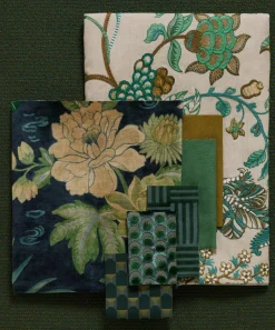 Liberty Interiors Furnishing Fabrics^Archive Geo Marsden Velvet in Jade