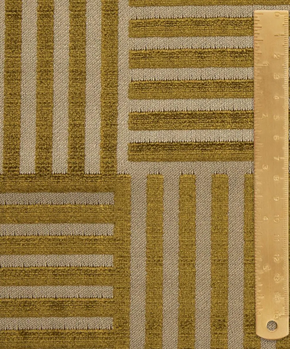 Liberty Interiors Furnishing Fabrics^Archive Geo Marsden Velvet in Kelp