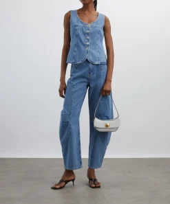 Aligne Tops^Ariella Buttoned Denim Top
