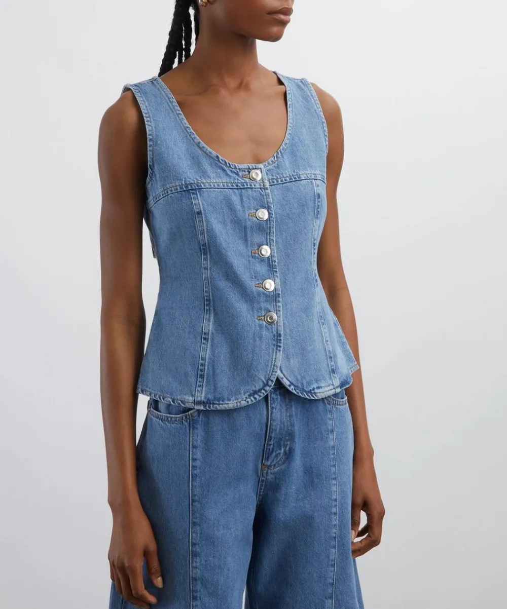 Aligne Tops^Ariella Buttoned Denim Top