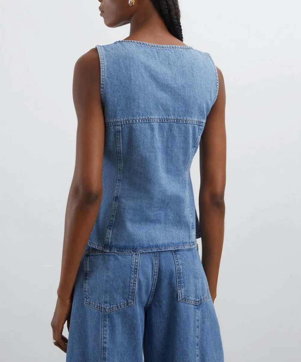 Aligne Tops^Ariella Buttoned Denim Top
