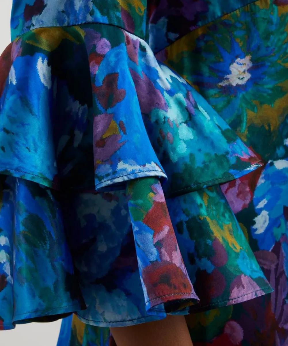 Liberty Dresses^Artist's Bouquet Silk Satin Gala Maxi Dress