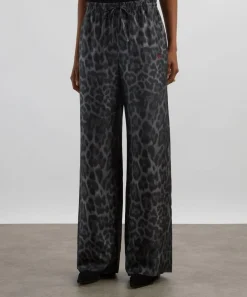 Stella McCartney Sleepwear^Ash Grey Oversized Drawstring Leopard Trousers