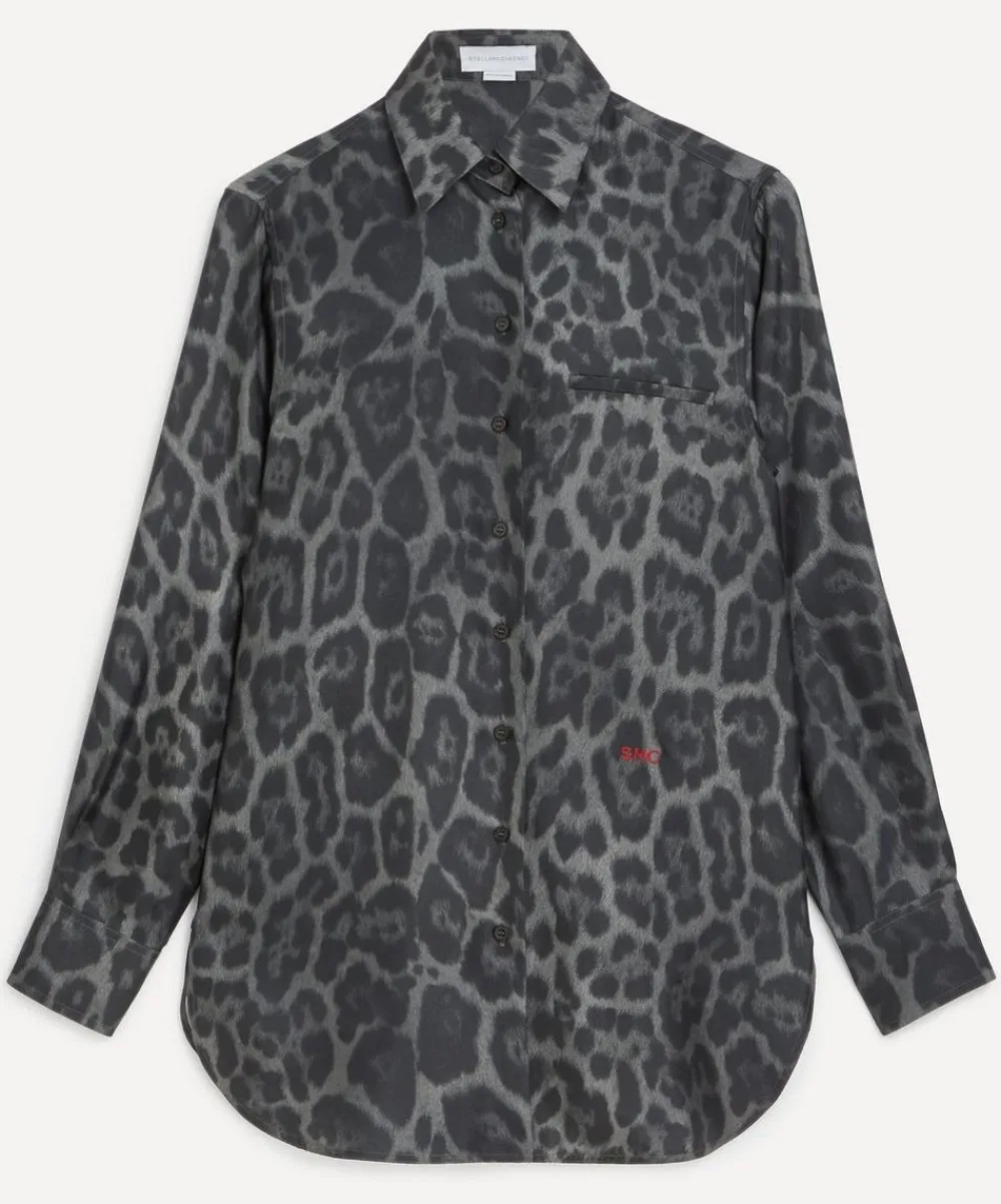 Stella McCartney Tops^Ash Grey Oversized Leopard Shirt