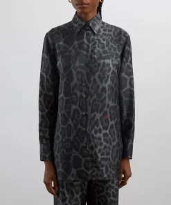 Stella McCartney Tops^Ash Grey Oversized Leopard Shirt