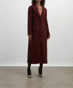 Etro Coats & Jackets^Aubergine Wool-Mohair Long Coat