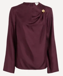 Loulou Studio Tops^Azae Draped Silk-Twill Top