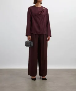 Loulou Studio Tops^Azae Draped Silk-Twill Top