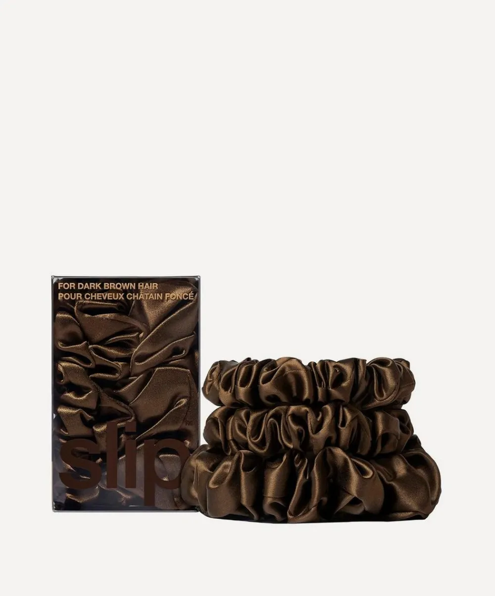 Slip Hair Styling^Back to Basics Dark Brown Silk Scrunchie Trio