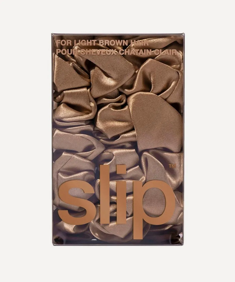 Slip Hair Styling^Back to Basics Light Brown Skinny Silk Scrunchies