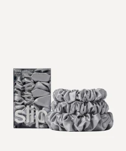 Slip Hair Styling^Back to Basics Silver Silk Scrunchie Trio