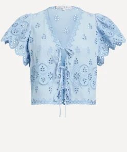 Hunter Bell Tops^Bardot Eyelet Tie Front Top