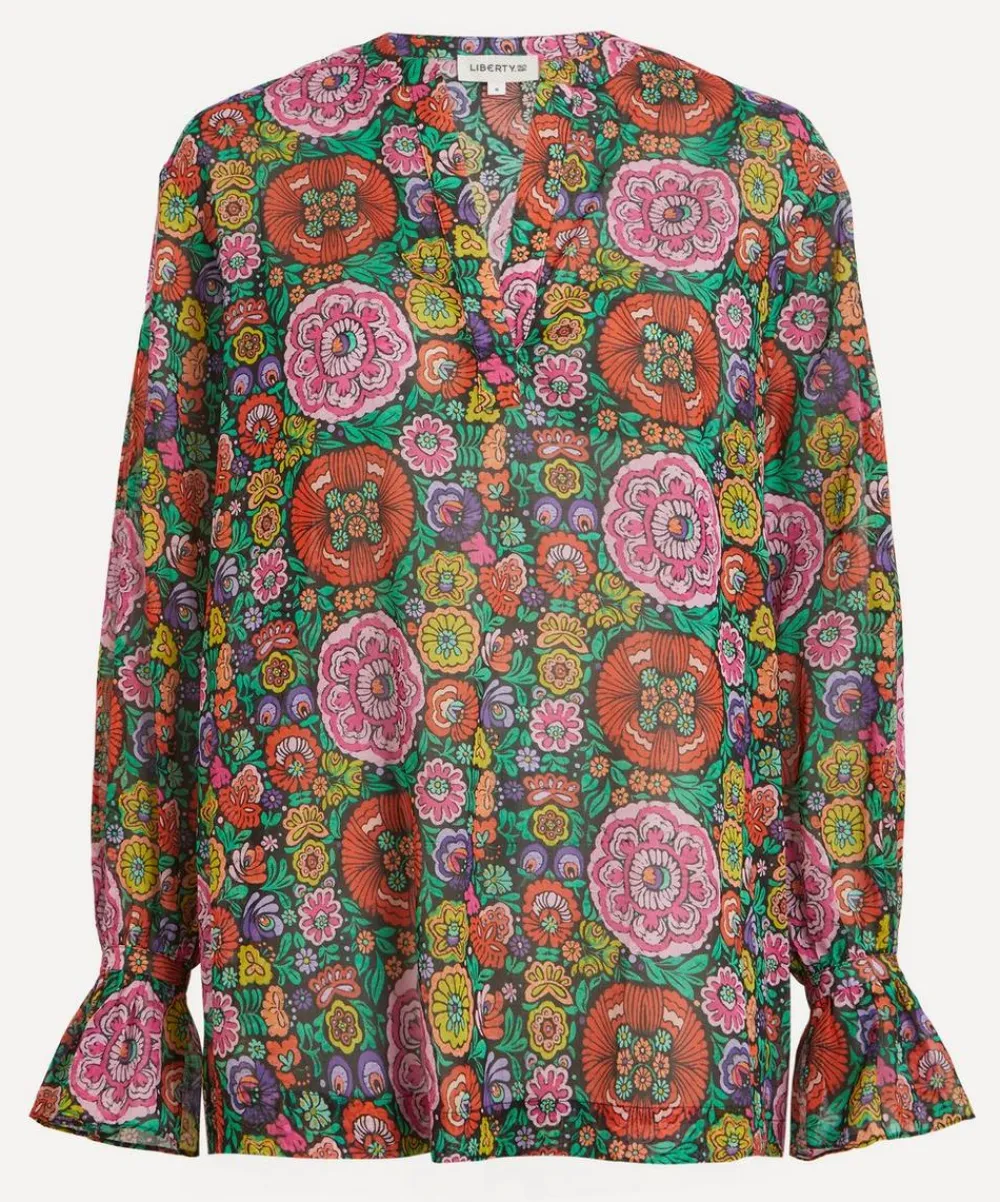 Liberty Tops^Begonia Garden Chiffon Blouse