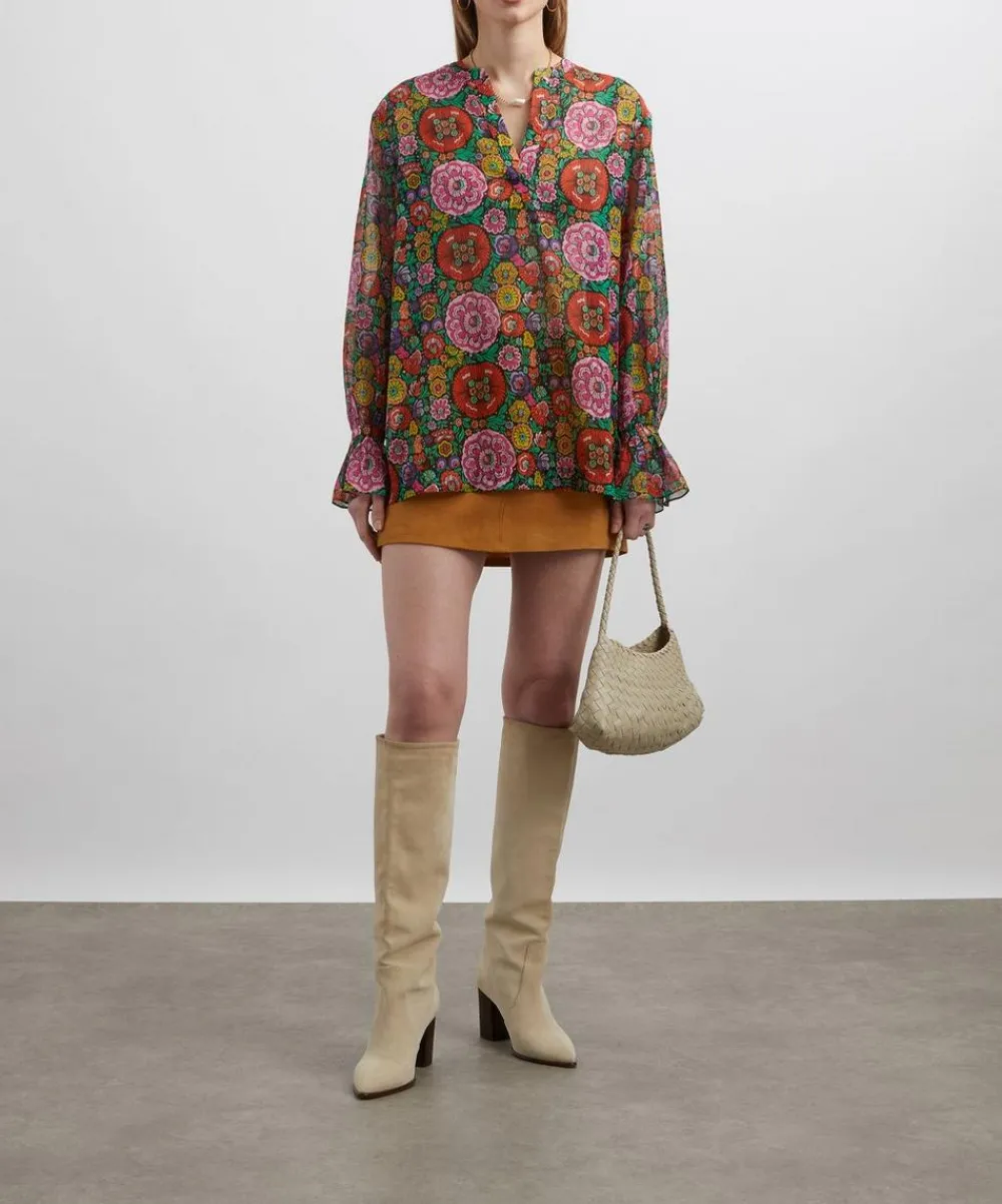 Liberty Tops^Begonia Garden Chiffon Blouse
