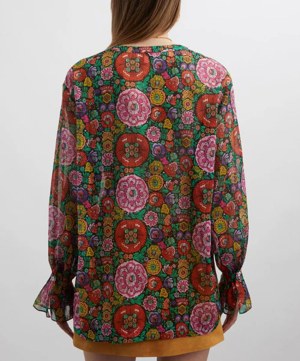 Liberty Tops^Begonia Garden Chiffon Blouse