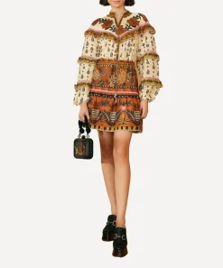 FARM Rio Dresses^Beige Ainika Floral Ruffle Mini-Dress
