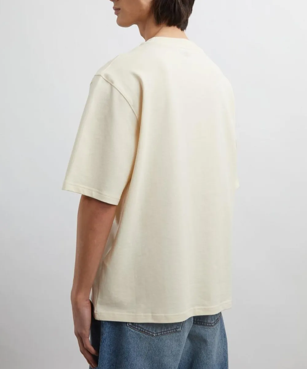 Ami Tops^Beige de Coeur Patch T-Shirt