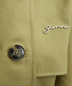 Ganni Coats & Jackets^Beige Heavy Twill Midi Trench Coat
