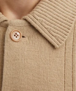 Dries Van Noten Knitwear & Sweats^Beige Ribbed Wool Cardigan