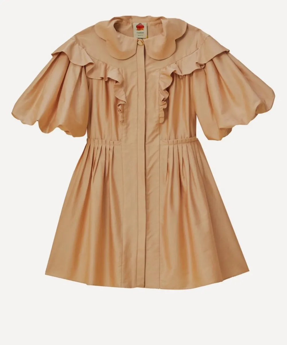 FARM Rio Dresses^Beige Short-Sleeve Mini-Dress