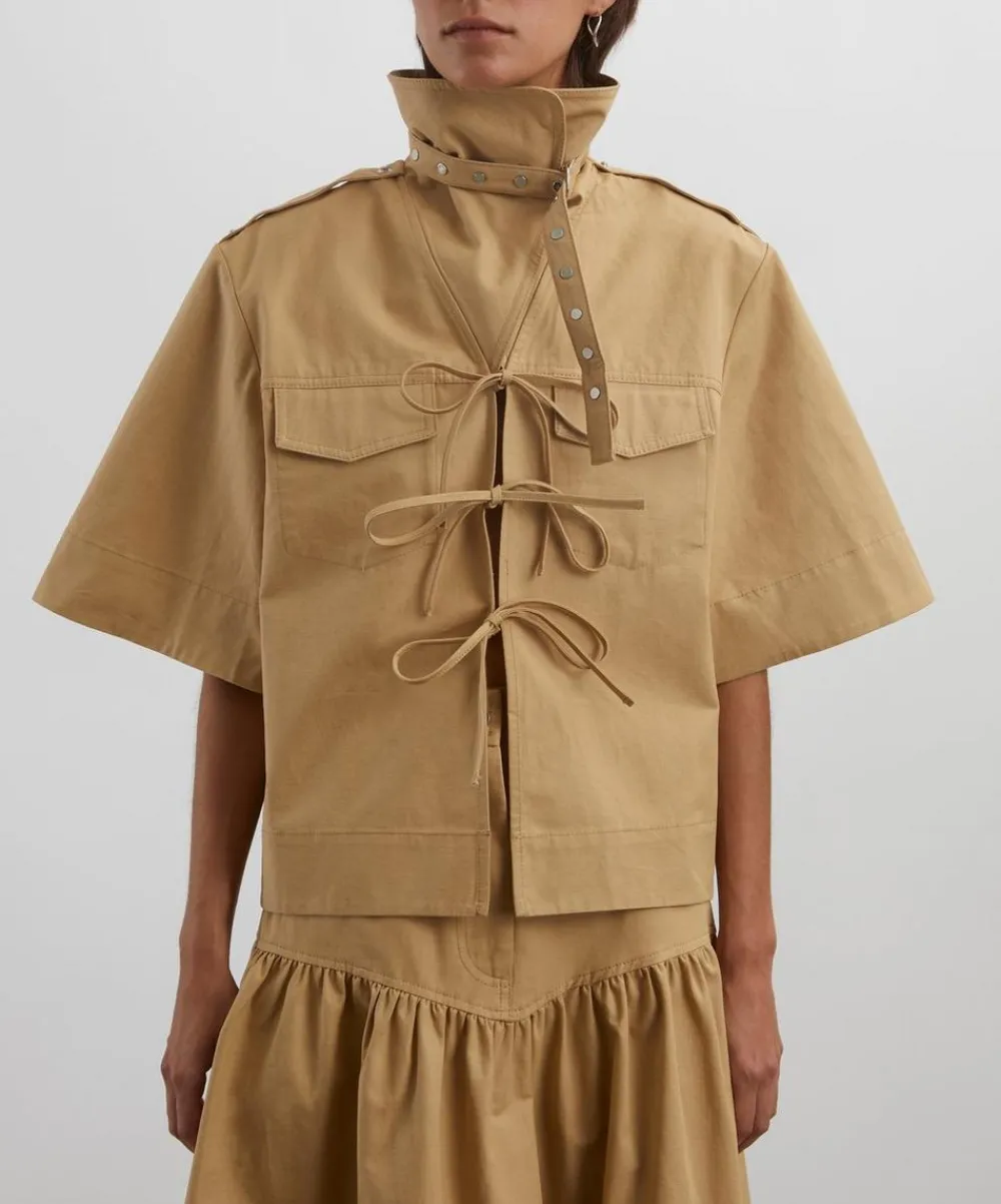 Ganni Tops^Beige Stretch Cotton Blouse