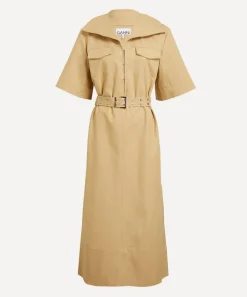 Ganni Dresses^Beige Stretch Cotton Dress