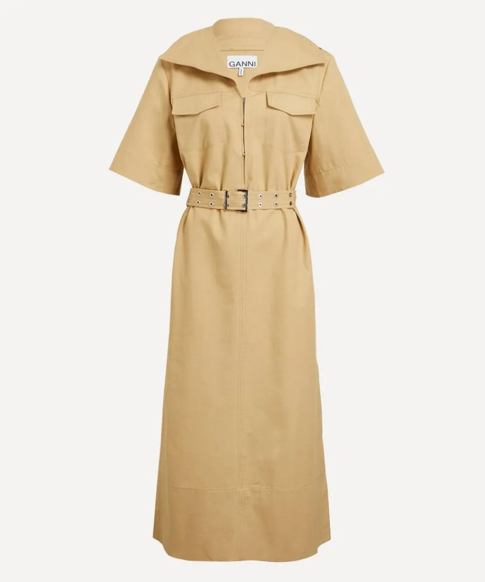 Ganni Dresses^Beige Stretch Cotton Dress