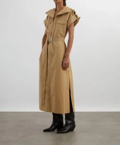Ganni Dresses^Beige Stretch Cotton Dress