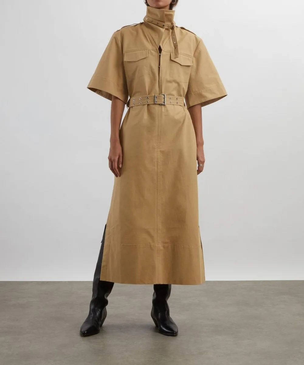 Ganni Dresses^Beige Stretch Cotton Dress
