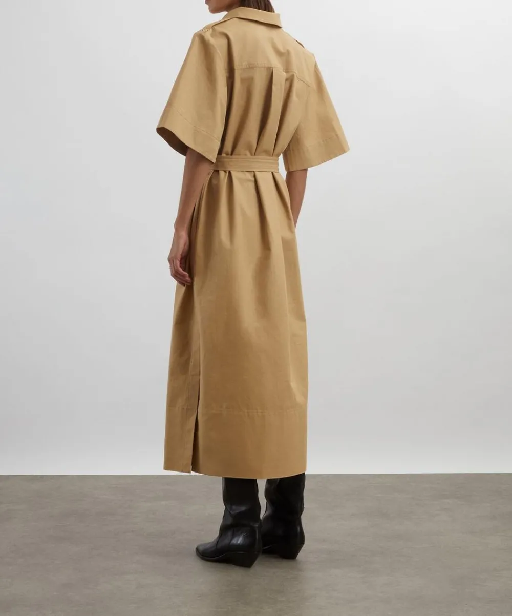 Ganni Dresses^Beige Stretch Cotton Dress