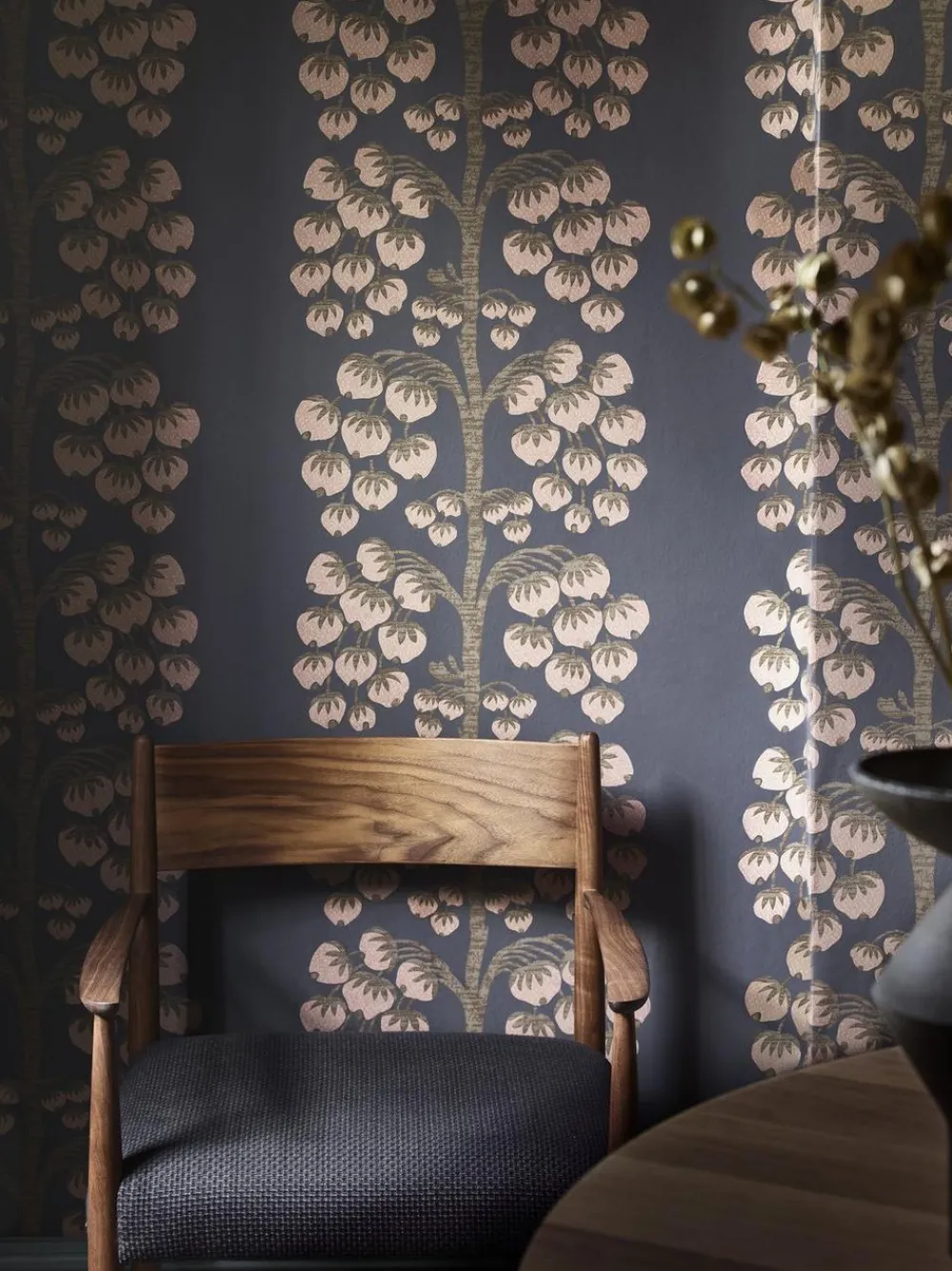 Liberty Interiors Wallpaper^Berry Tree Wallpaper in Ink